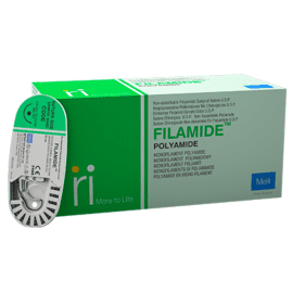 Filamide Polymide 7-0, 9mm, 60cm, RB, 3/8c