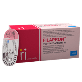 Filapron Polyglecaprone 25, 3-0, 19mm, 75cm, RC, 3/8c, Violet