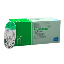Filamide Polymide 4-0, 19mm, 45cm, RC, 3/8, Blue - NYL401620BU Premium Suture