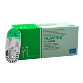 Filamide Polymide 4-0, 19mm, 45cm, RC, 3/8, Black - NYL401620 Premium Suture
