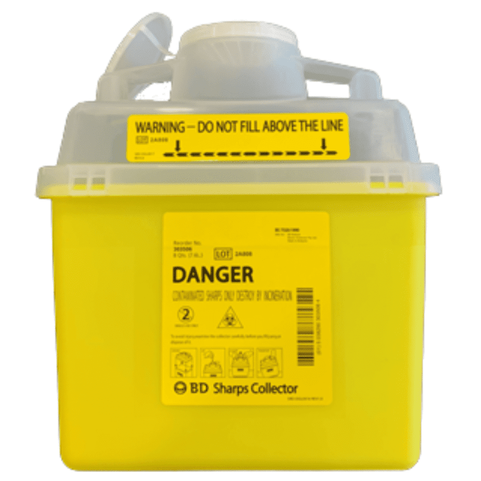 Sharps Container, Plastic Disposable 7.6L